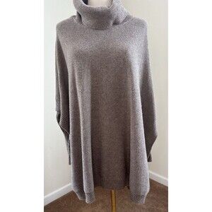 Kokun Oversized Rib Sleeve Turtleneck Sweater Women’s – Taupe Gray